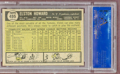 1961 Topps Baseball #495 Elston Howard Yankees PSA 7 NM 561176