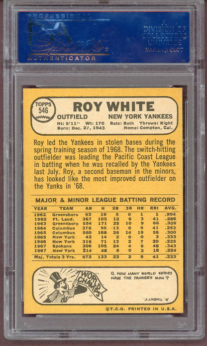 1968 Topps Baseball #546 Roy White Yankees PSA 8 NM/MT 561177