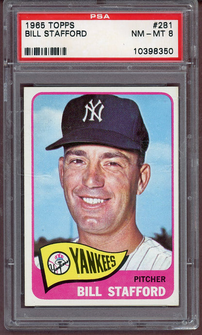 1965 Topps Baseball #281 Bill Stafford Yankees PSA 8 NM/MT 561178