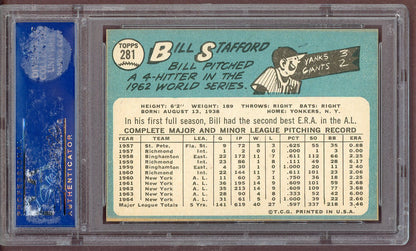 1965 Topps Baseball #281 Bill Stafford Yankees PSA 8 NM/MT 561178