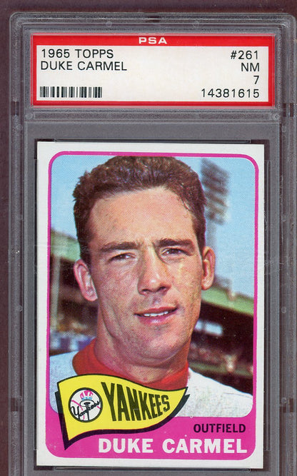 1965 Topps Baseball #261 Duke Carmel Yankees PSA 7 NM 561180