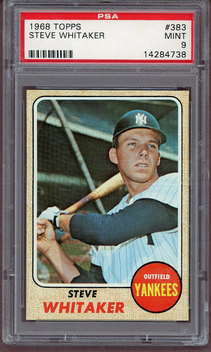1968 Topps Baseball #383 Steve Whitaker Yankees PSA 9 MINT 561181