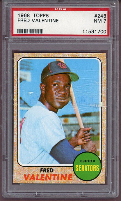 1968 Topps Baseball #248 Fred Valentine Senators PSA 7 NM 561186
