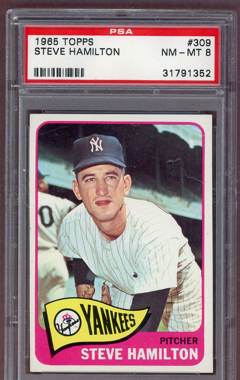 1965 Topps Baseball #309 Steve Hamilton Yankees PSA 8 NM/MT 561187
