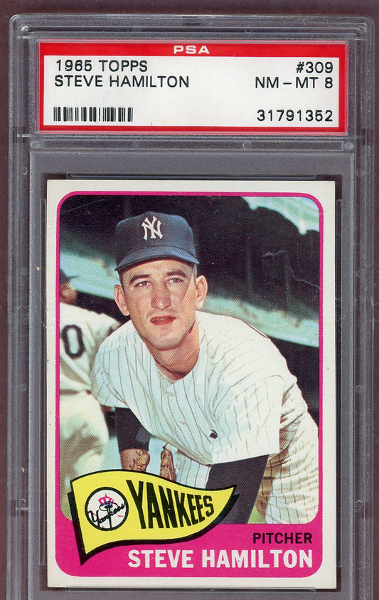 1965 Topps Baseball #309 Steve Hamilton Yankees PSA 8 NM/MT 561187