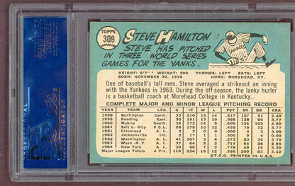 1965 Topps Baseball #309 Steve Hamilton Yankees PSA 8 NM/MT 561187