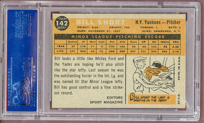 1960 Topps Baseball #142 Bill Short Yankees PSA 7 NM 561189