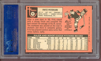 1969 Topps Baseball #046 Fritz Peterson Yankees PSA 7.5 NM+ 561190