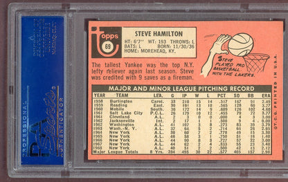 1969 Topps Baseball #069 Steve Hamilton Yankees PSA 7 NM 561191