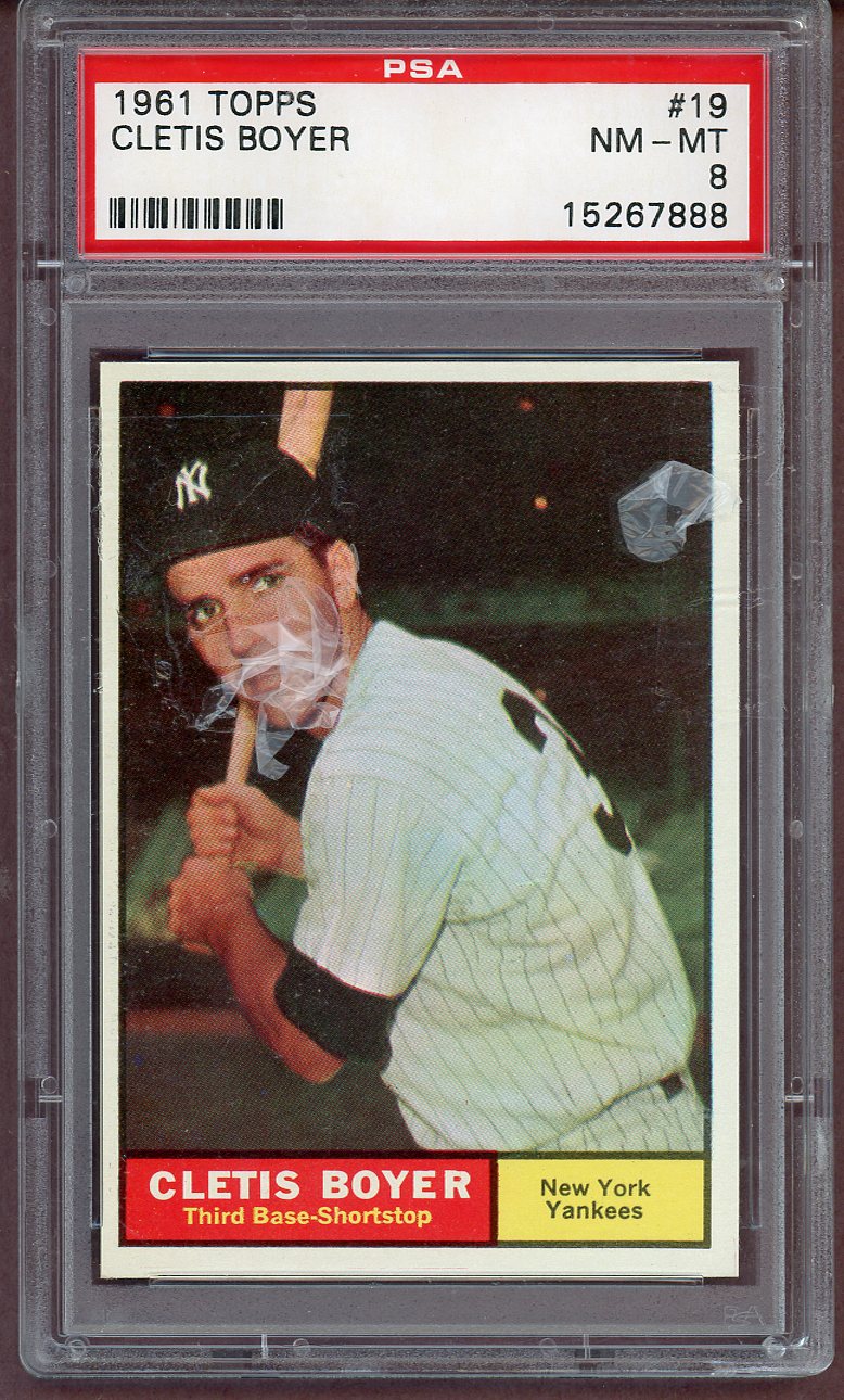 1961 Topps Baseball #019 Clete Boyer Yankees PSA 8 NM/MT 561194