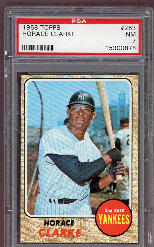 1968 Topps Baseball #263 Horace Clarke Yankees PSA 7 NM 561196