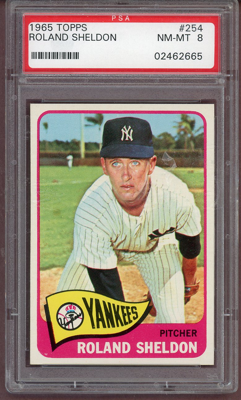 1965 Topps Baseball #254 Roland Sheldon Yankees PSA 8 NM/MT 561198