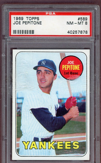 1969 Topps Baseball #589 Joe Pepitone Yankees PSA 8 NM/MT 561204