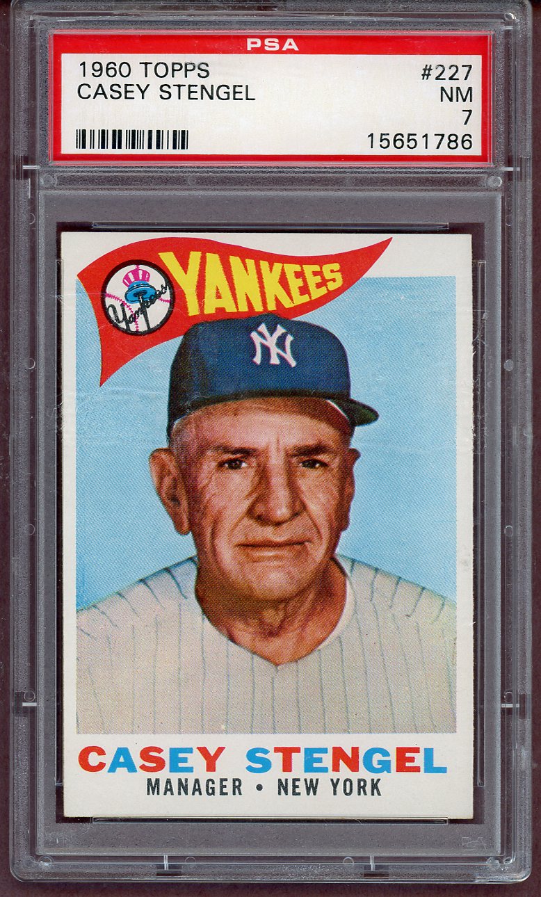 1960 Topps Baseball #227 Casey Stengel Yankees PSA 7 NM 561206