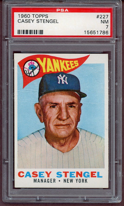 1960 Topps Baseball #227 Casey Stengel Yankees PSA 7 NM 561206