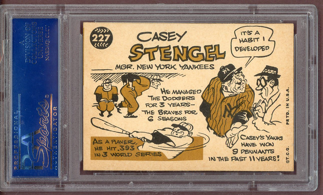 1960 Topps Baseball #227 Casey Stengel Yankees PSA 7 NM 561206