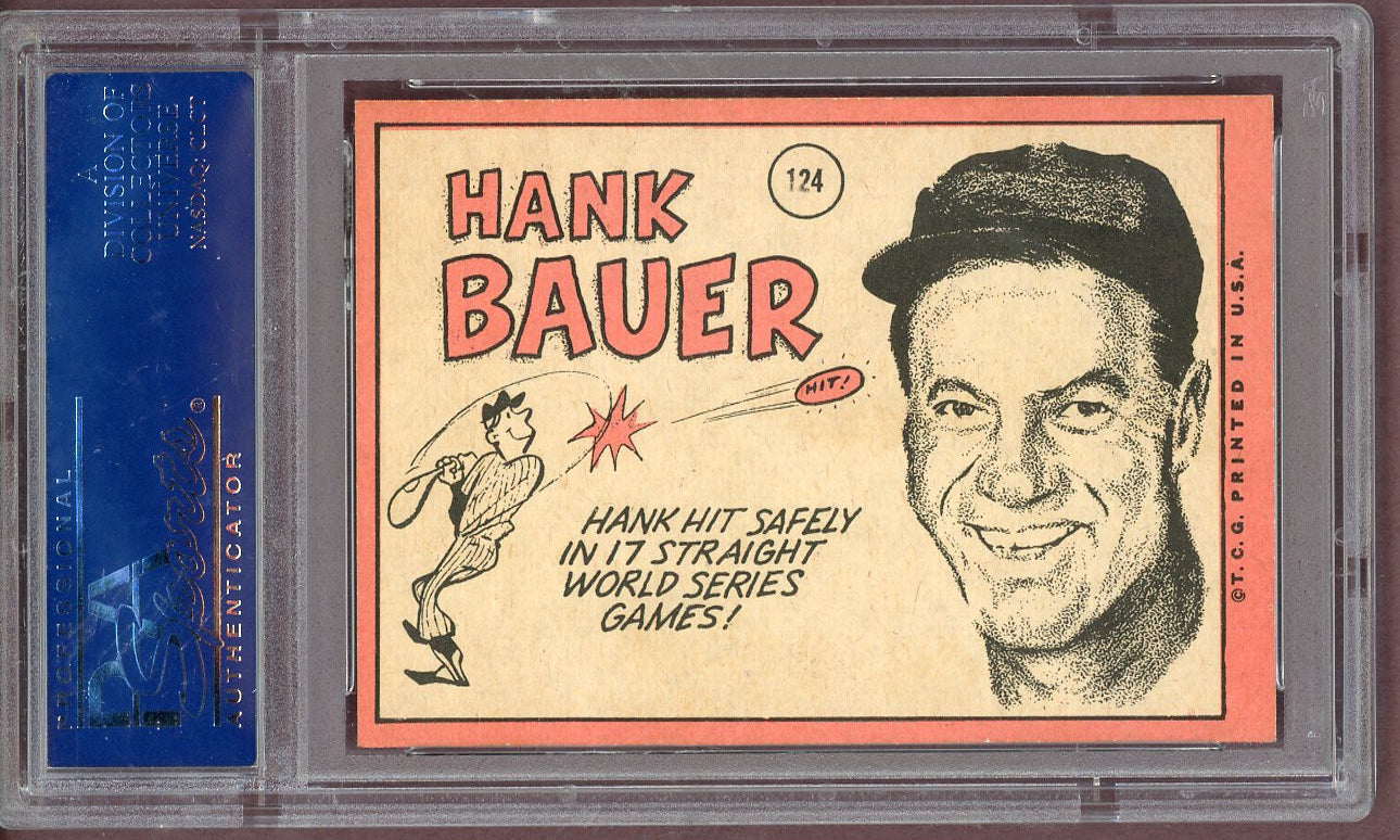 1969 Topps Baseball #124 Hank Bauer A's PSA 7 NM 561209