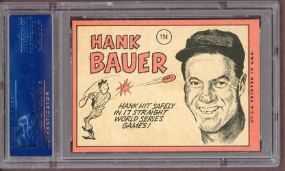 1969 Topps Baseball #124 Hank Bauer A's PSA 7 NM 561209