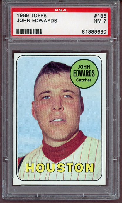1969 Topps Baseball #186 John Edwards Astros PSA 7 NM 561214