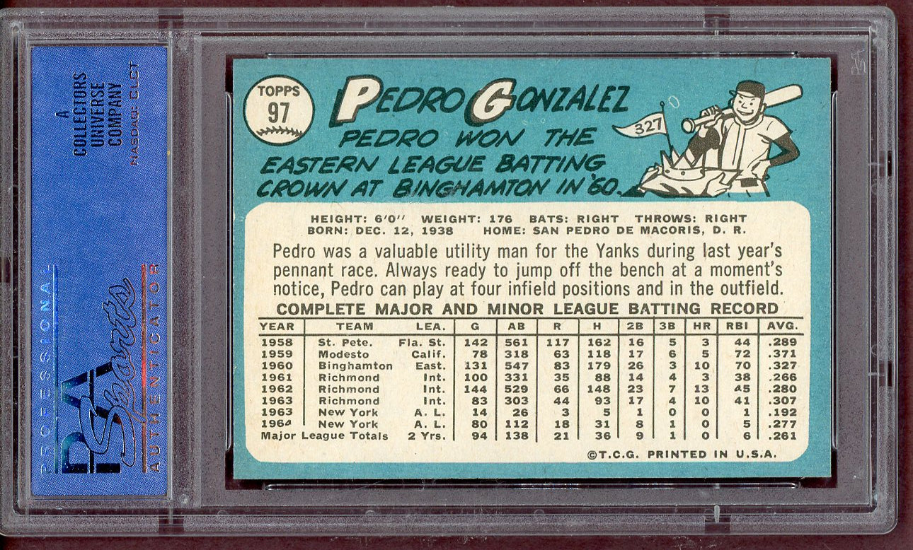 1965 Topps Baseball #097 Pedro Gonzalez Yankees PSA 8 NM/MT 561218