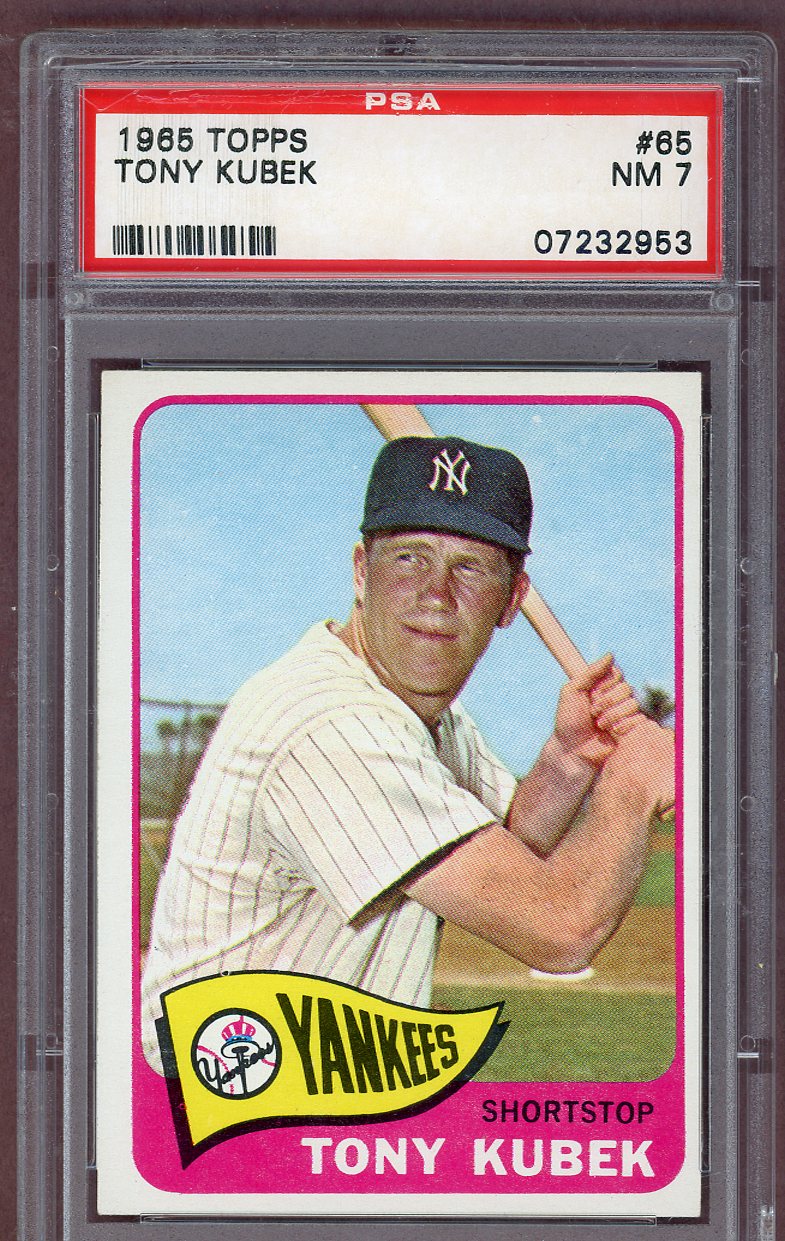 1965 Topps Baseball #065 Tony Kubek Yankees PSA 7 NM 561219
