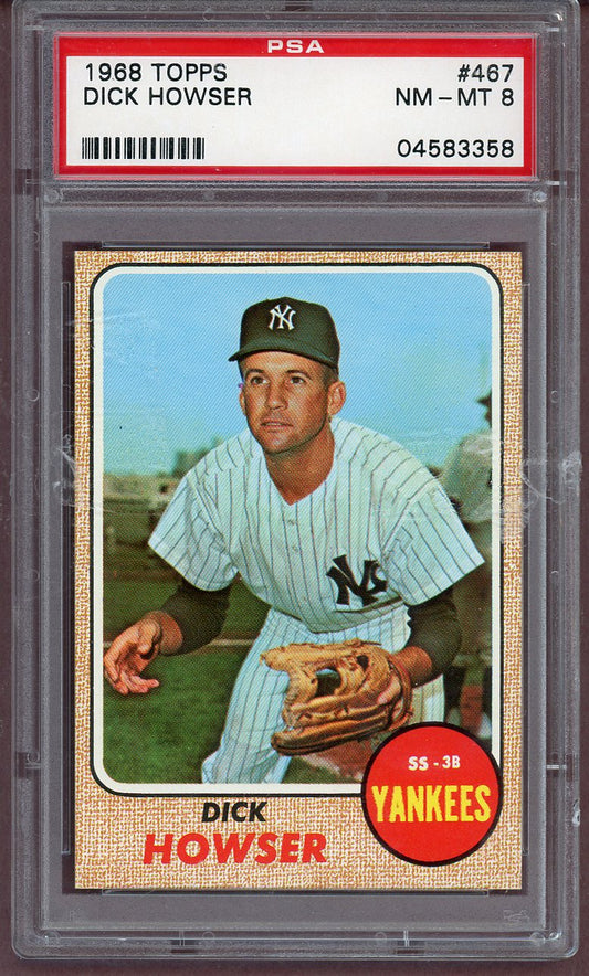 1968 Topps Baseball #467 Dick Howser Yankees PSA 8 NM/MT 561222