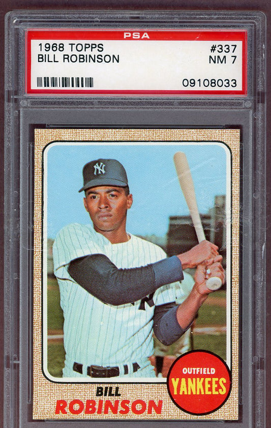 1968 Topps Baseball #337 Bill Robinson Yankees PSA 7 NM 561223