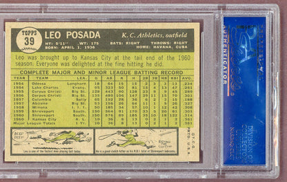 1961 Topps Baseball # 39 Leo Posada A's PSA 7 NM 561227