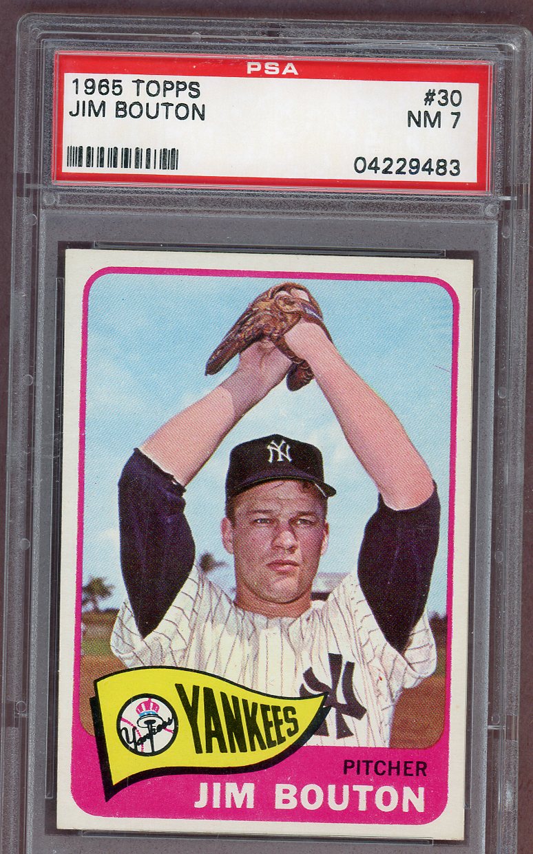 1965 Topps Baseball # 30 Jim Bouton Yankees PSA 7 NM 561228