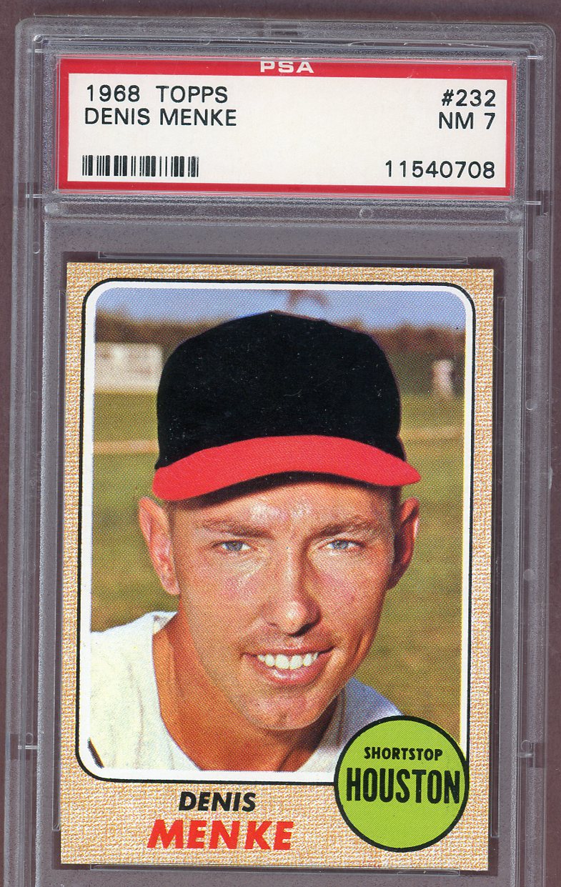 1968 Topps Baseball #232 Denis Menke Astros PSA 7 NM 561231