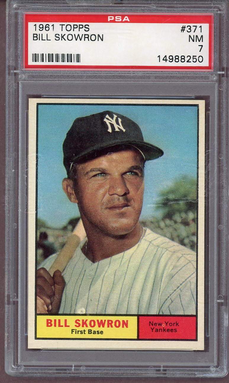 1961 Topps Baseball #371 Bill Skowron Yankees PSA 7 NM 561233