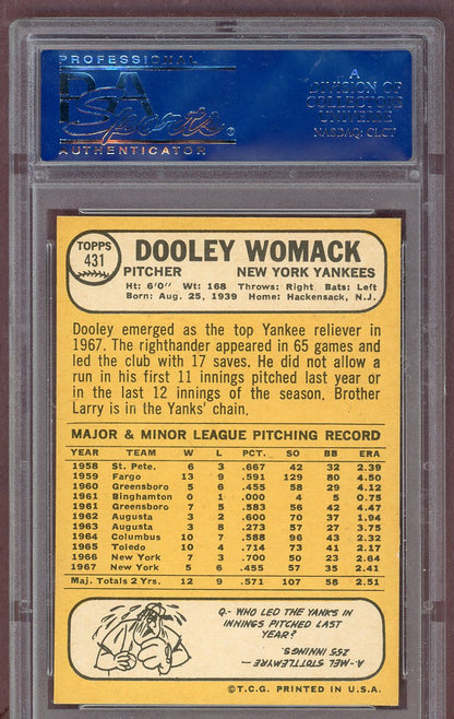 1968 Topps Baseball #431 Dooley Womack Yankees PSA 8 NM/MT 561235