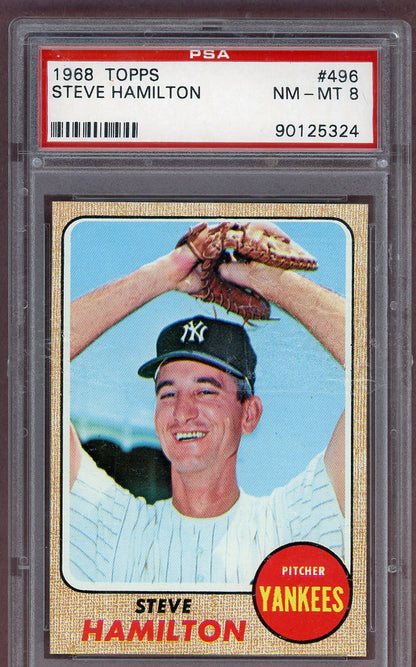 1968 Topps Baseball #496 Steve Hamilton Yankees PSA 8 NM/MT 561236