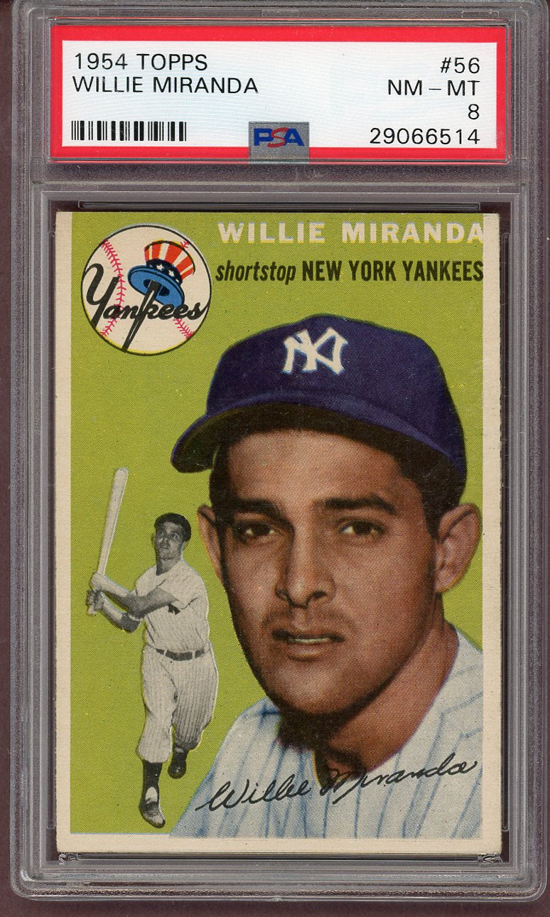 1954 Topps Baseball # 56 Willie Miranda Yankees PSA 8 NM/MT 561237