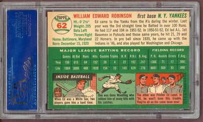 1954 Topps Baseball # 62 Eddie Robinson Yankees PSA 7 NM 561238