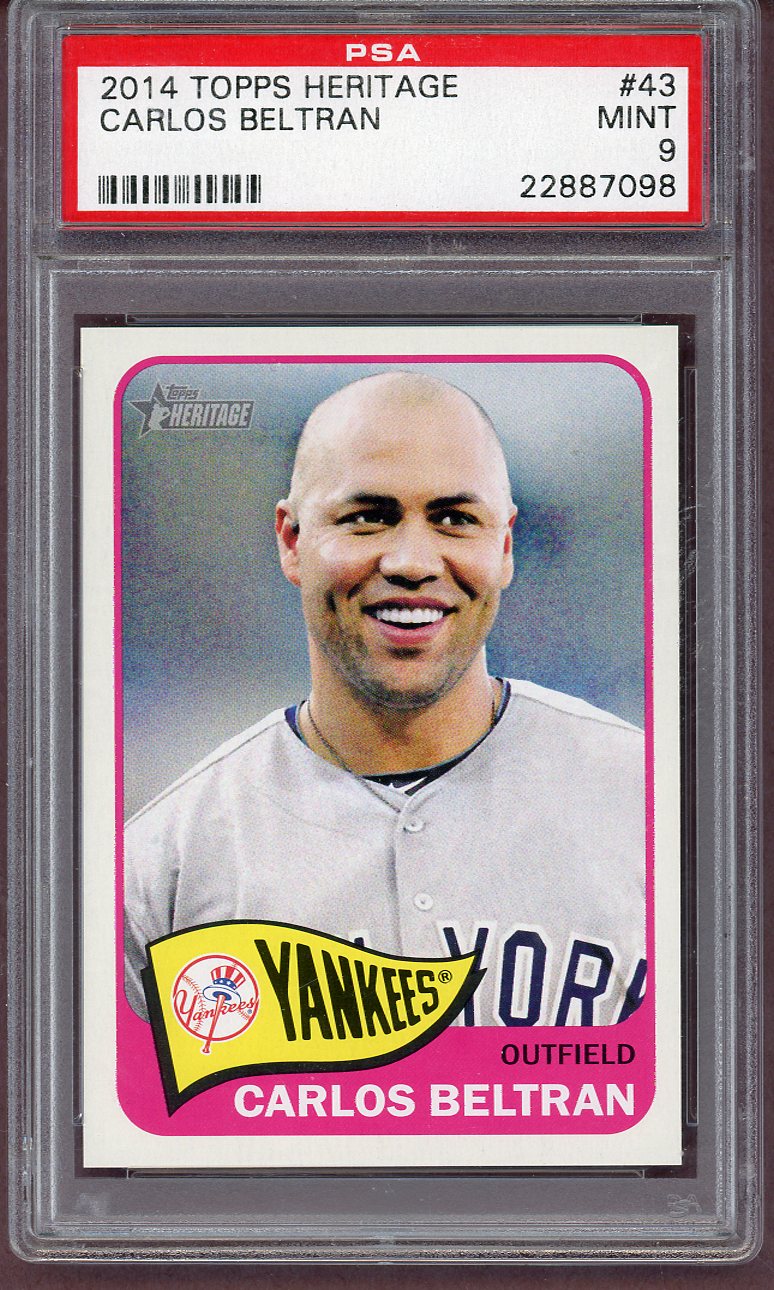 2014 Topps Heritage #043 Carlos Beltran Yankees PSA 9 MINT 561245