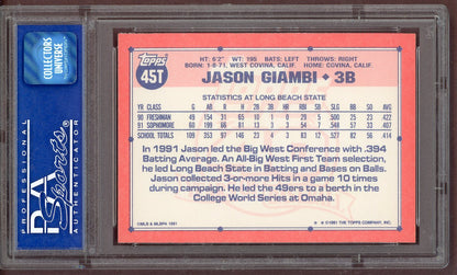 1991 Topps Traded # 45T Jason Giambi Team Usa PSA 9 MINT 561246