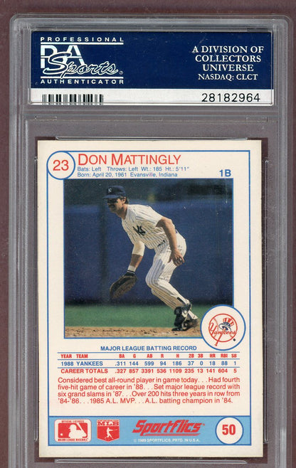 1989 Sportflics # 50 Don Mattingly Yankees PSA 10 GEM MINT 561251