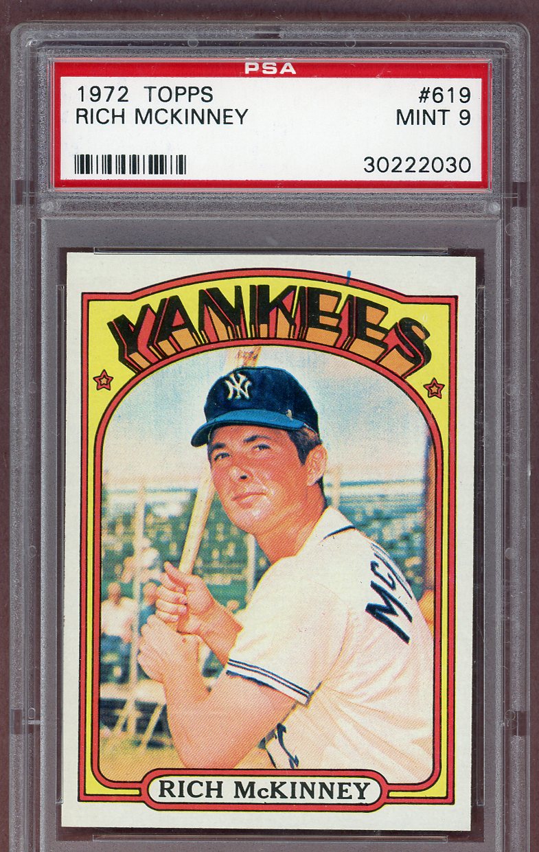1972 Topps Baseball #619 Rich Mckinney Yankees PSA 9 MINT 561255