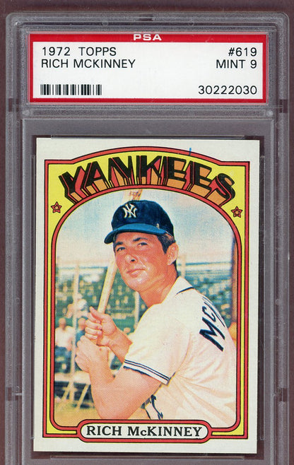 1972 Topps Baseball #619 Rich Mckinney Yankees PSA 9 MINT 561255