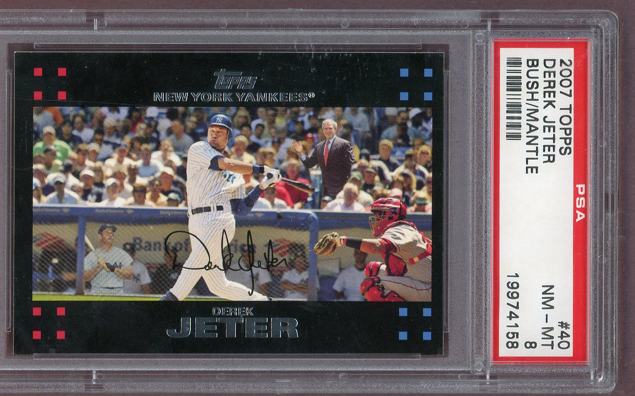 2007 Topps # 40 Derek Jeter Yankees PSA 8 NM/MT Mantle Bush 561256