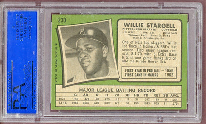 1971 Topps Baseball #230 Willie Stargell Pirates PSA 7 NM 561257