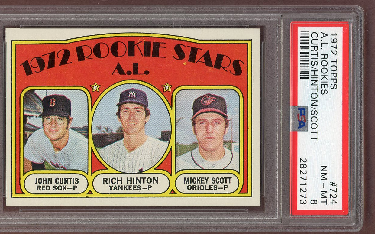 1972 Topps Baseball #724 Rich Hinton Yankees PSA 8 NM/MT 561260