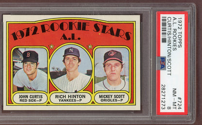 1972 Topps Baseball #724 Rich Hinton Yankees PSA 8 NM/MT 561260