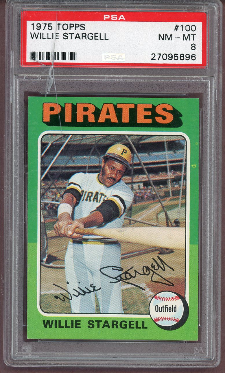 1975 Topps Baseball #100 Willie Stargell Pirates PSA 8 NM/MT crack 561262