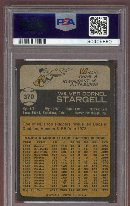 1973 Topps Baseball #370 Willie Stargell Pirates PSA 8 NM/MT 561263