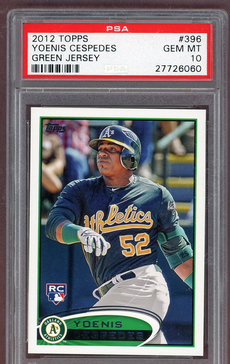 2012 Topps #396 Yoenis Cespedes A's PSA 10 GEM MINT Green 561271