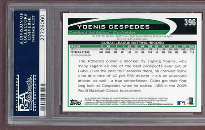 2012 Topps #396 Yoenis Cespedes A's PSA 10 GEM MINT Green 561271