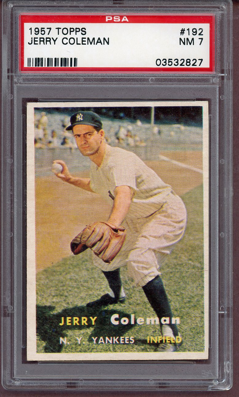 1957 Topps Baseball #192 Jerry Coleman Yankees PSA 7 NM 561274