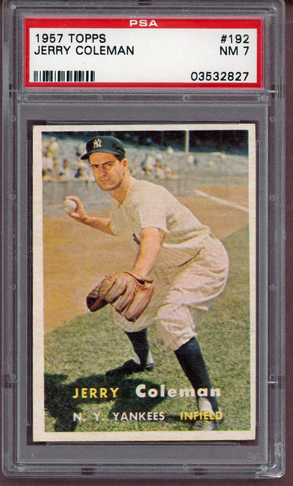 1957 Topps Baseball #192 Jerry Coleman Yankees PSA 7 NM 561274